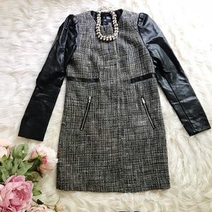 H&M coat with faux leather sleeves